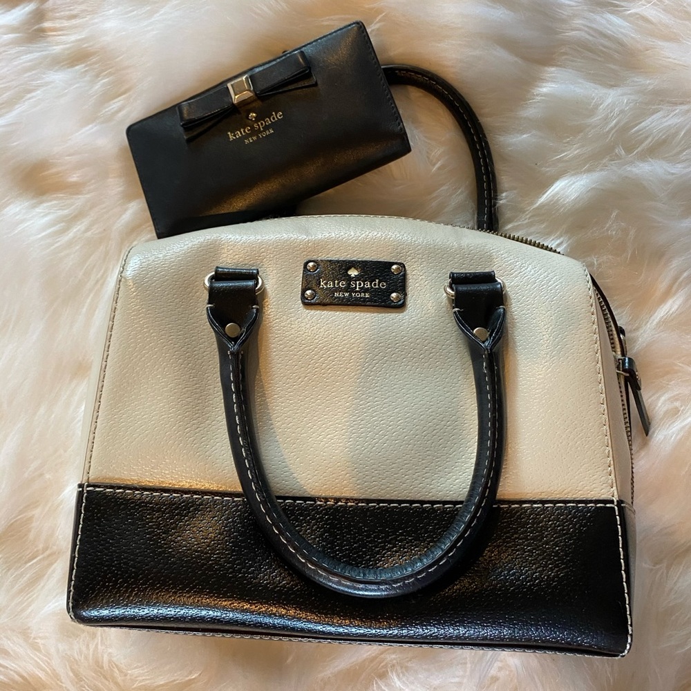Black and Cream Crossbody Kate Spade bag